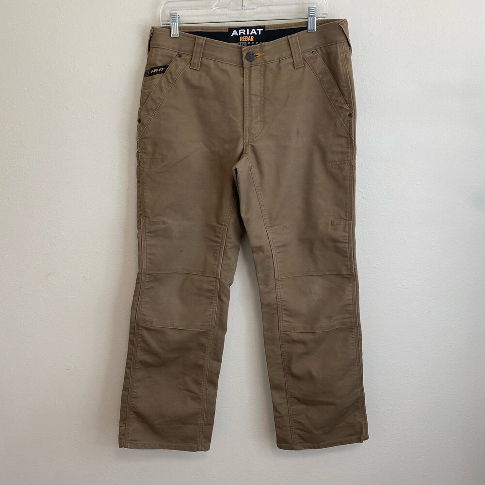 Ariat Men's Rebar M4 DuraStretch Canvas Pant Carpenter Workwear Brown Size 30